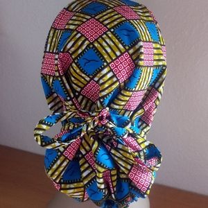 Reversible Satin lined scrub cap. Surgical cap